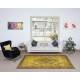 Yellow Handmade Area Rug with Medallion Design, Living Room Carpet, Kitchen Floor Covering