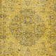 Decorative Handmade Turkish Area Rug in Yellow with Medallion Design