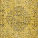 Decorative Handmade Turkish Area Rug in Yellow with Medallion Design