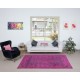 Pink Handmade Contemporary Rug, Turkish Carpet with Medallion, Living Room Rug