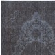 Gray Modern Area Rug, Room Size Overdyed Carpet, Handmade Living Room Carpet, Woolen Floor Covering