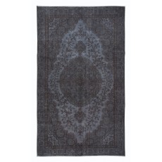 Gray Modern Area Rug, Room Size Overdyed Carpet, Handmade Living Room Carpet, Woolen Floor Covering