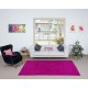 Modern Handmade Turkish Bohem Rug in Hot Pink with Floral Design