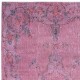 Contemporary Handmade Turkish Area Rug in Soft Pink, Floral Design Wool Carpet