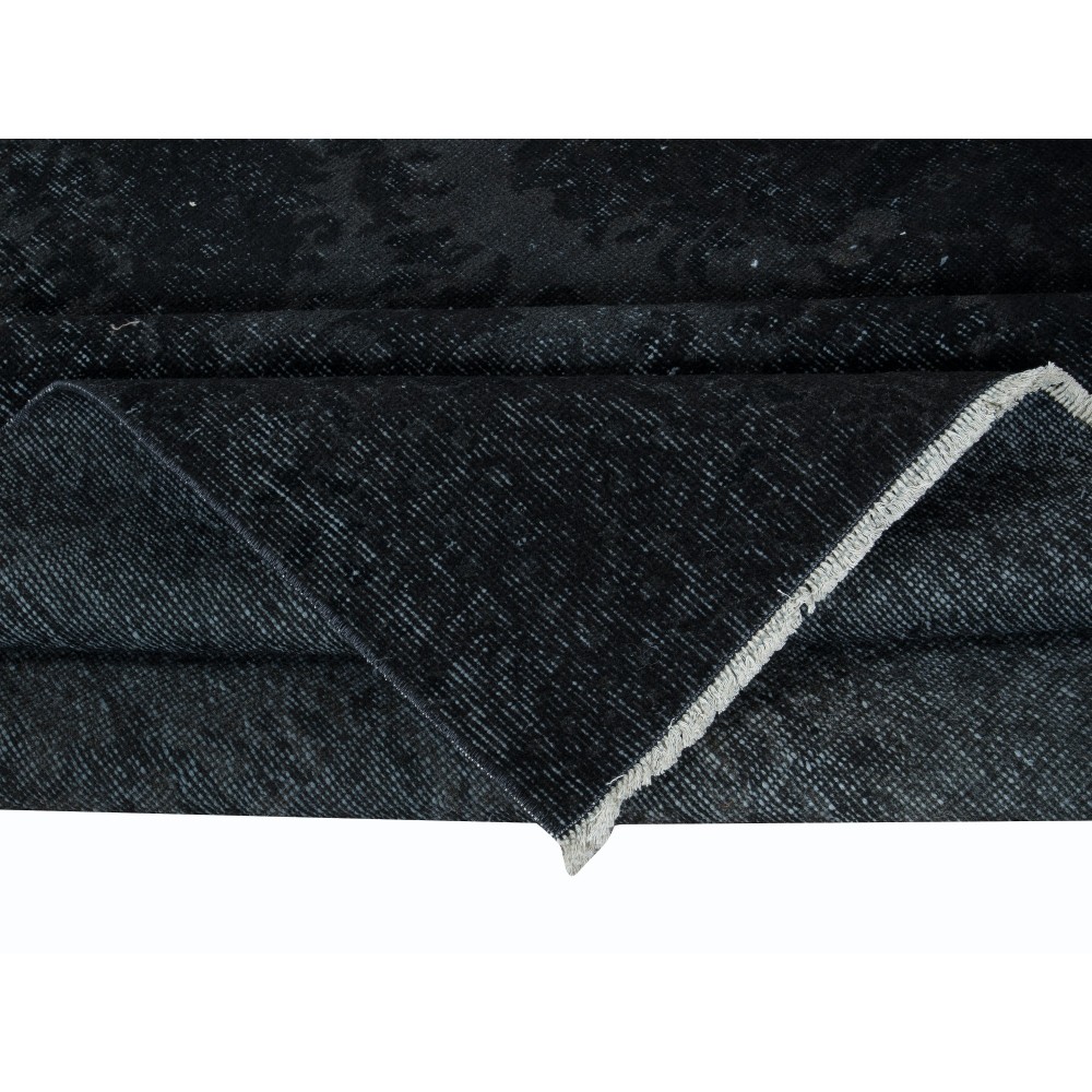 Modern Handmade Turkish Area Rug in Charcoal Gray & Black for Home & Office