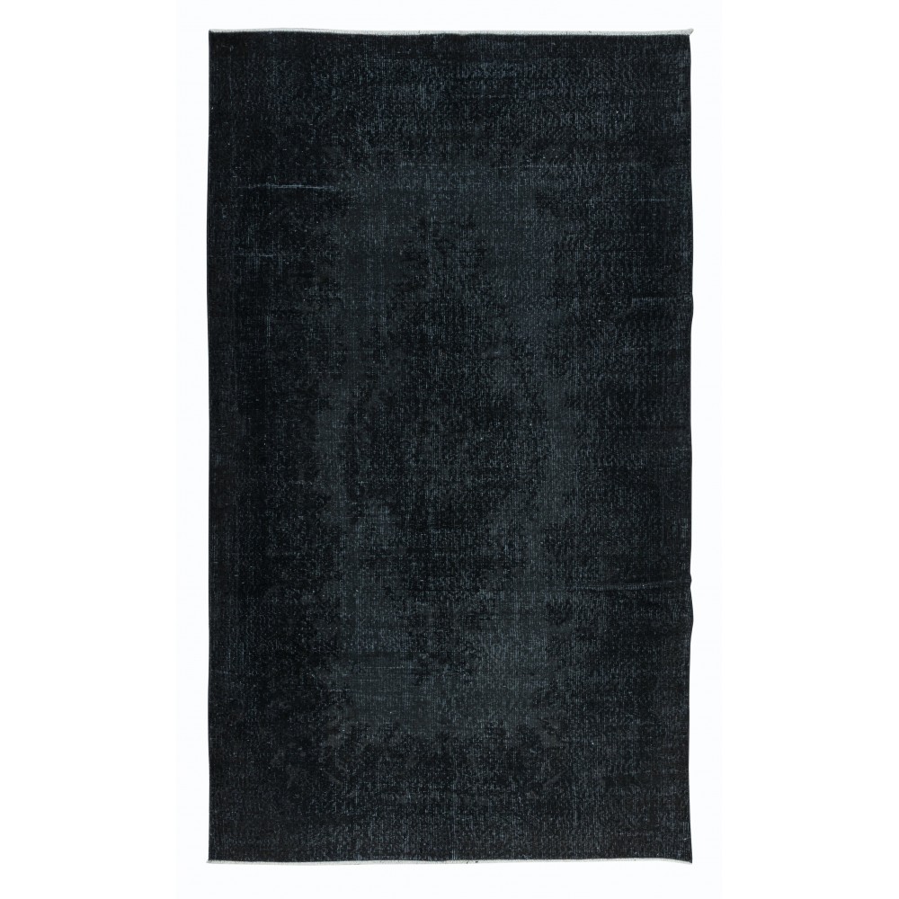 Modern Handmade Turkish Area Rug in Charcoal Gray & Black for Home & Office