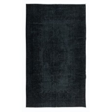 Modern Handmade Turkish Area Rug in Charcoal Gray & Black for Home & Office