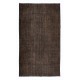 Decorative Vintage Rug in Brown, Handwoven and Handknotted in Turkey