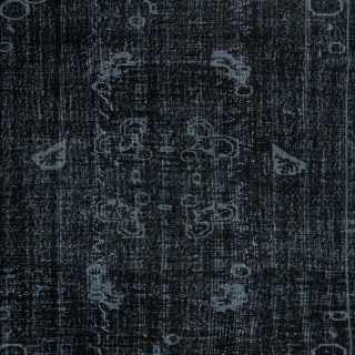 Modern Black & Gray Area Rug with Art Deco Chinese Design, Hand-Knotted in Turkey