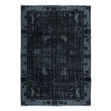 Modern Black & Gray Area Rug with Art Deco Chinese Design, Hand-Knotted in Turkey
