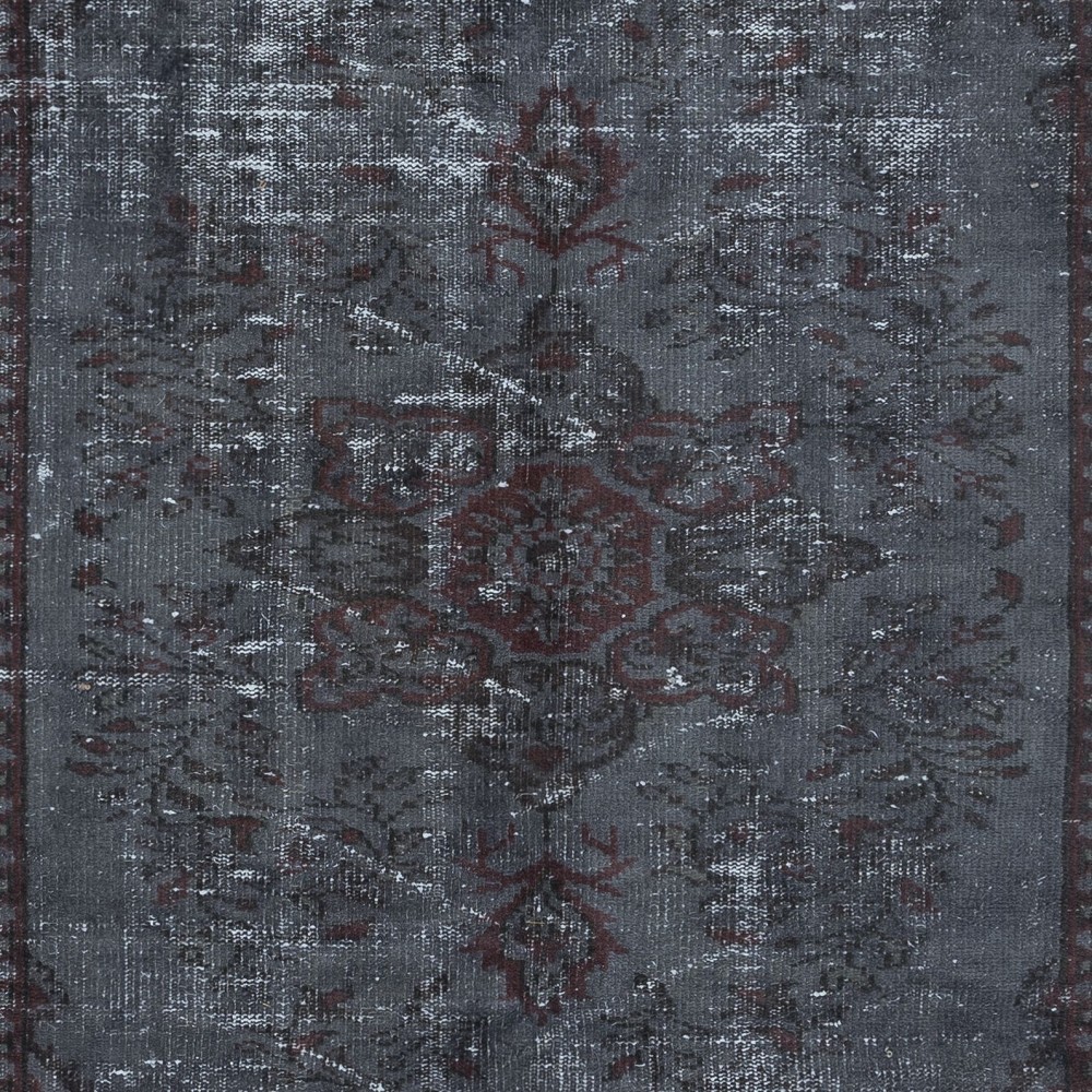 Modern Hand Knotted Area Rug in Maroon Red & Gray. Living Room Carpet from Turkey