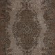 Modern Turkish Area Rug, Brown Handmade Carpet with Medallion Design