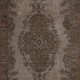 Rustic Turkish Area Rug, Brown Handmade Modern Carpet with Medallion Design