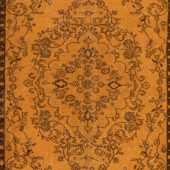 Home Decor Rug, Handmade Floor Covering, Room Size Modern Rug, Orange Turkish Carpet