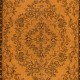 Home Decor Rug, Handmade Floor Covering, Room Size Modern Rug, Orange Turkish Carpet