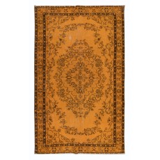 Home Decor Rug, Handmade Floor Covering, Room Size Modern Rug, Orange Turkish Carpet