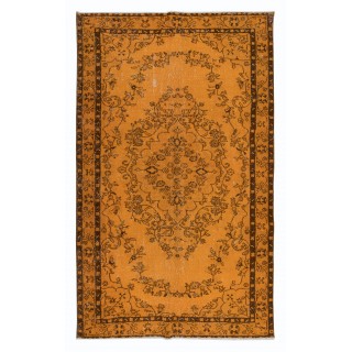 Home Decor Rug, Handmade Floor Covering, Room Size Modern Rug, Orange Turkish Carpet