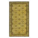 Yellow Turkish Area Rug, Floral Pattern Handmade Carpet, Modern Floor Covering