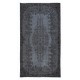 Gray Handmade Turkish Indoor Outdoor Rug with Medallion, Ideal for Modern Interiors