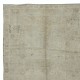 Vintage Turkish Wool Rug in Beige, Hand Knotted Oushak Carpet