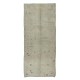 Vintage Turkish Wool Rug in Beige, Hand Knotted Oushak Carpet