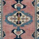 Vintage Hand Knotted Medallion Design Turkish Area Rug, 100% Wool
