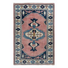 Vintage Hand Knotted Medallion Design Turkish Area Rug, 100% Wool