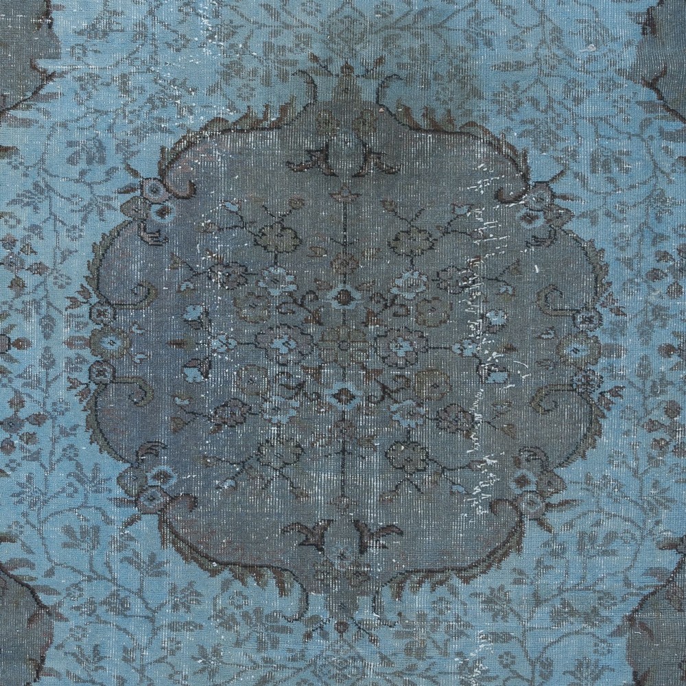 Sky Blue Modern Area Rug, Handwoven and Handknotted in Turkey