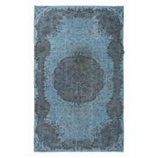 Sky Blue Modern Area Rug, Handwoven and Handknotted in Turkey