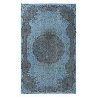 Sky Blue Modern Area Rug, Handwoven and Handknotted in Turkey