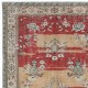 Unusual Mid-20th Century Art Deco Rug, Hand Knotted Carpet in Red & Beige