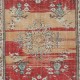 Unusual Mid-20th Century Art Deco Rug, Hand Knotted Carpet in Red & Beige