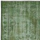 Handmade Turkish Area Rug in Green, Modern Home Decor Carpet, Art for the Floor