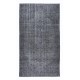 Distressed Handmade Gray Area Rug, Turkish Wool Carpet, Ideal for Modern Interiors