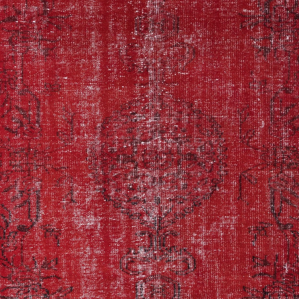 Modern Area Rug in Red, Handwoven and Handknotted in Turkey