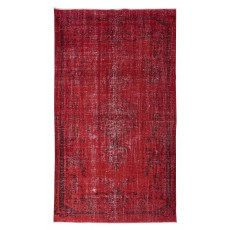 Modern Area Rug in Red, Handwoven and Handknotted in Turkey