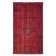 Modern Area Rug in Red, Handwoven and Handknotted in Turkey