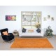 Hand Knotted Art Deco Wool Rug, Orange Carpet for Dining Room, Living Room & Bedroom Decor