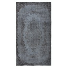 Contemporary Overdyed Hand Knotted Wool Grey Area Rug from Turkey