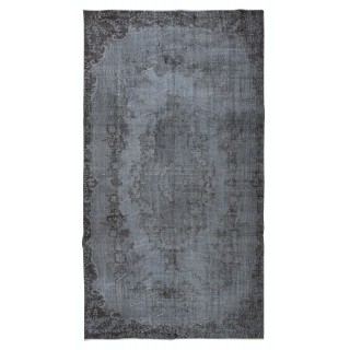 Contemporary Overdyed Hand Knotted Wool Grey Area Rug from Turkey