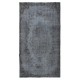 Contemporary Overdyed Hand Knotted Wool Grey Area Rug from Turkey