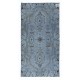 Contemporary Hand-Made Sky Blue Turkish Rug with French Aubusson Style