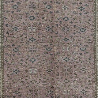 Traditional Vintage Handmade Turkish Area Rug with Floral Design