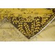 Decorative Yellow Handmade Room Size Rug, Upcycled Turkish Carpet with Medallion Design