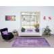 Modern Turkish Area Rug in Orchid Purple. Handmade Carpet for Bedroom Aesthetic