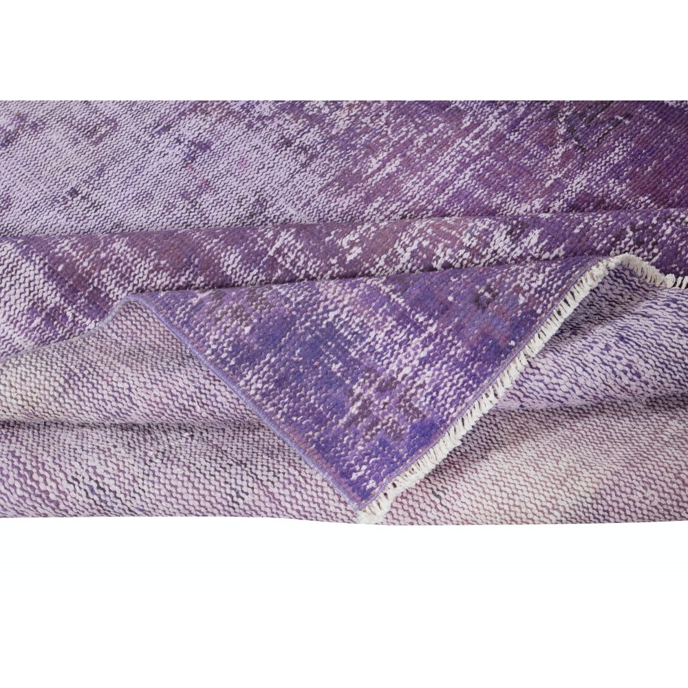 Modern Turkish Area Rug in Orchid Purple. Handmade Carpet for Bedroom Aesthetic