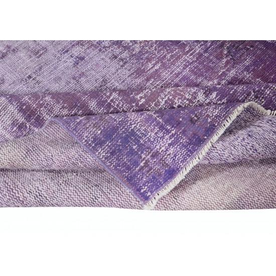 Rustic Turkish Sparta Area Rug in Orchid Purple. Handmade Carpet for Bedroom Aesthetic