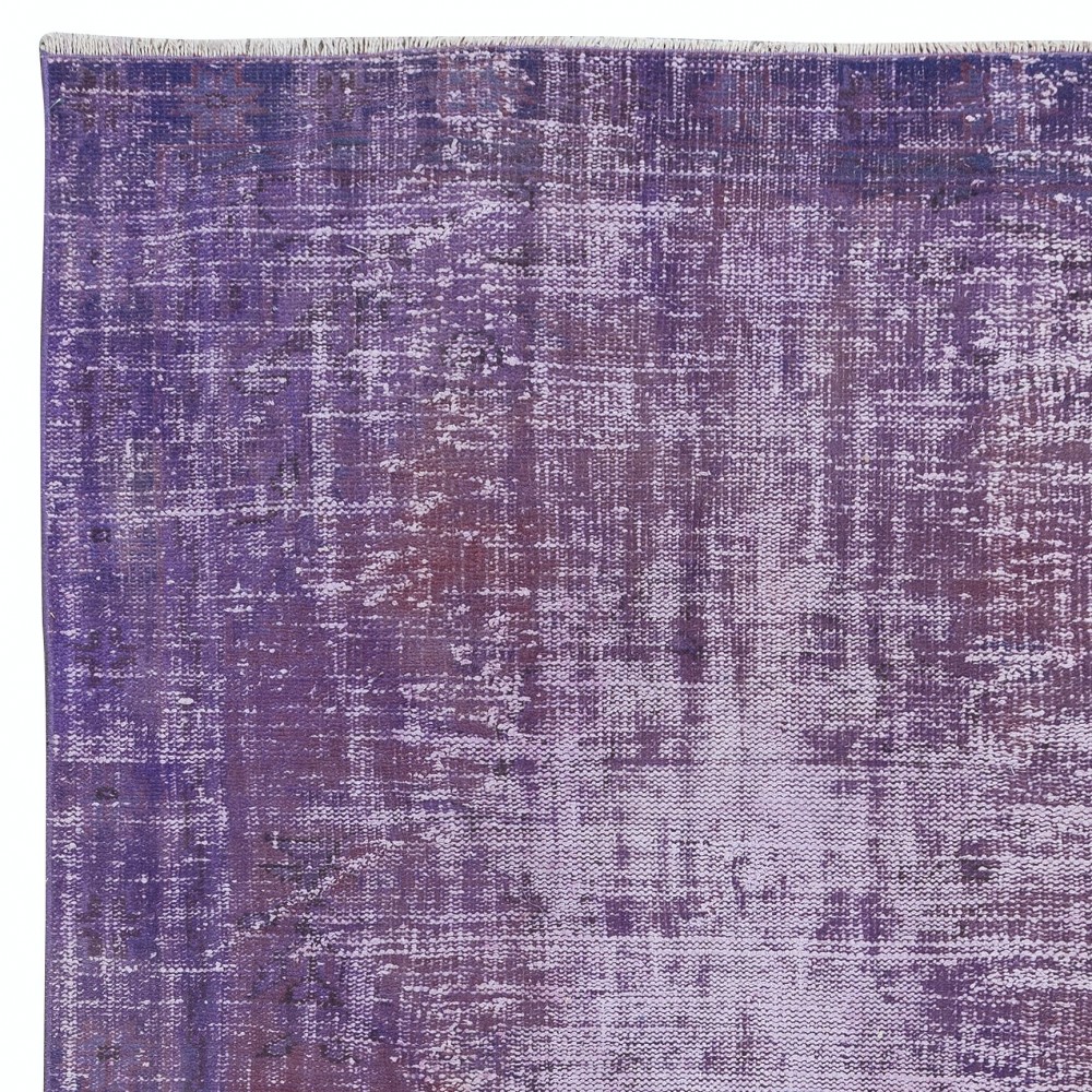 Modern Turkish Area Rug in Orchid Purple. Handmade Carpet for Bedroom Aesthetic