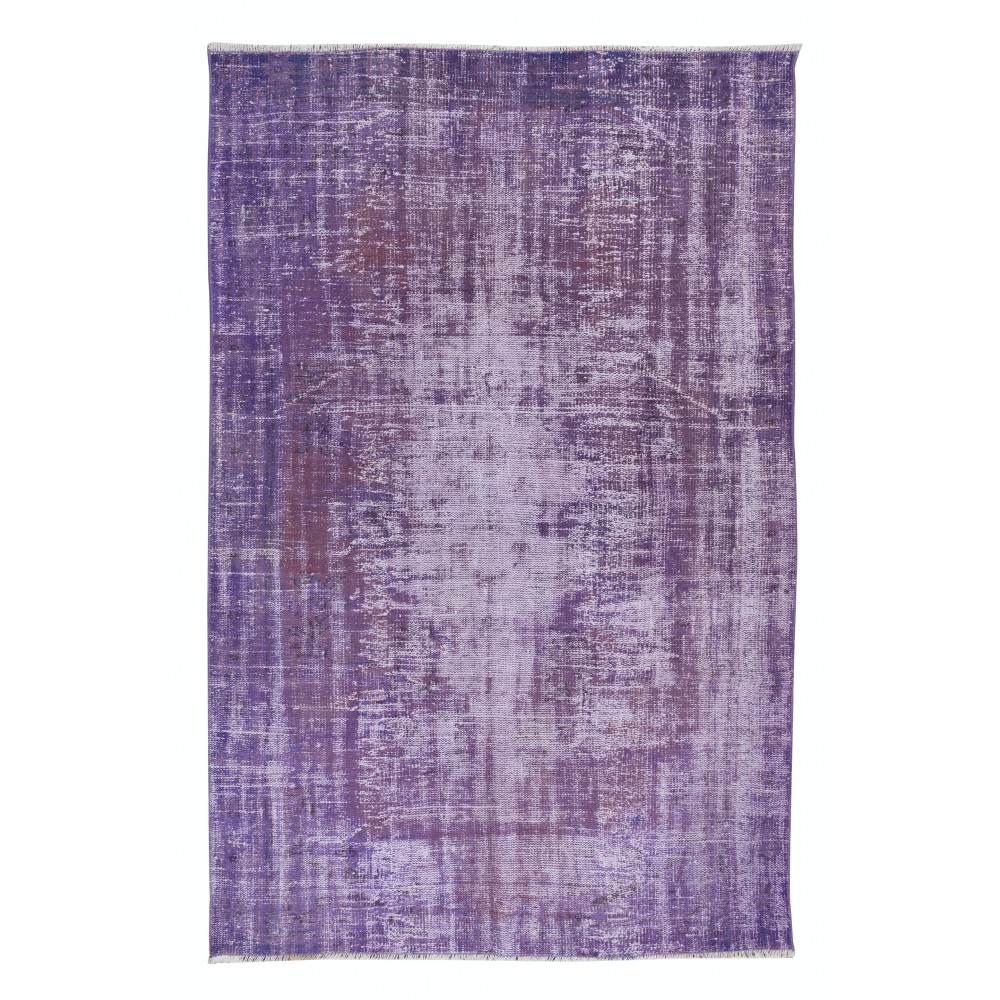 Modern Turkish Area Rug in Orchid Purple. Handmade Carpet for Bedroom Aesthetic