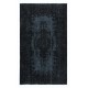 Handmade Area Rug in Black with Medallion, Modern Turkish Carpet